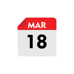 Fototapeta premium 18 march icon with white background