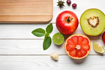 Healthy food background. Studio photo of different fruits