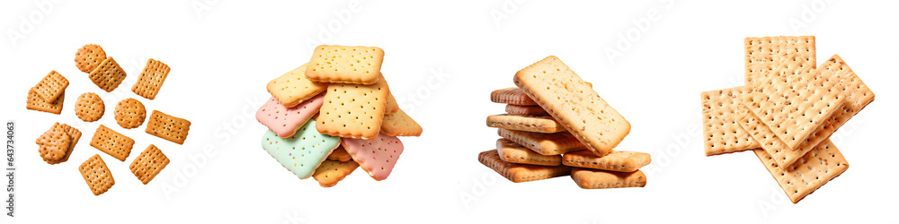 Aufkleber cracker cookies on a transparent background
