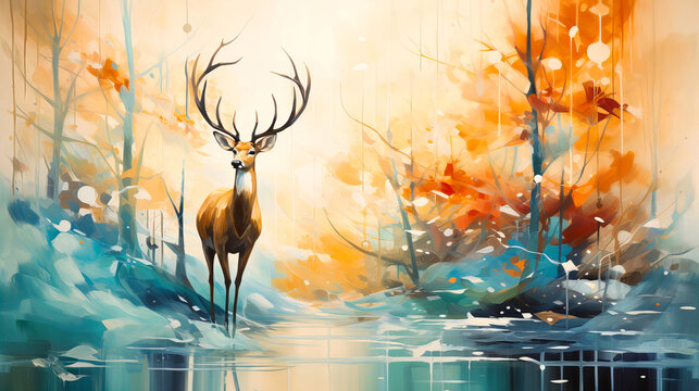 Immerse in abstract stories of animals that dance with winter winds