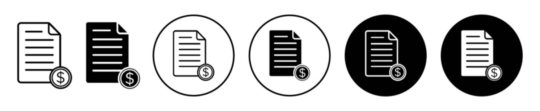 Bonds icon set. stock market treasury bond vector symbol. equity or corporate bonds sign in black filled and outlined style.