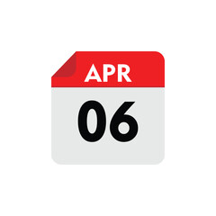 Fototapeta premium 06 april icon with white background