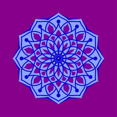 mandala with flower for Henna, Mehndi, tattoo, decoration. Decorative ornament in ethnic oriental style. Hand drawn background. Islam, Arabic, Indian.