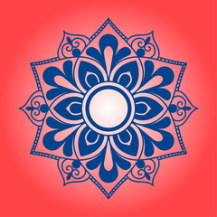 mandala with flower for Henna, Mehndi, tattoo, decoration. Decorative ornament in ethnic oriental style. Hand drawn background. Islam, Arabic, Indian.