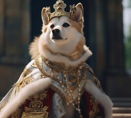 A dog in royal attire