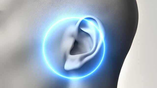 Sound Waves Entering the Ear. 4K Animation video Footage. motion graphics 3d design