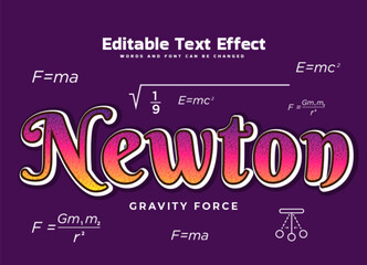 Newton Gravity force text effect editable