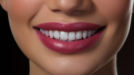 Radiant Smile: Closeup of Young Woman's Beautiful White Teeth