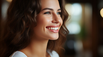 Radiant Smile: Portrait of Young Woman with Beautiful White Teeth