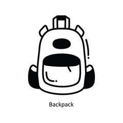 Backpack doodle Icon Design illustration. School and Study Symbol on White background EPS 10 File 
