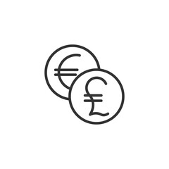 Euro and UK Pounds icon. Currency symbol modern, simple, vector, icon for website design, mobile app, ui. Vector Illustration
