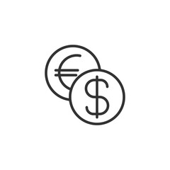 Euro and USD icon. Currency symbol modern, simple, vector, icon for website design, mobile app, ui. Vector Illustration