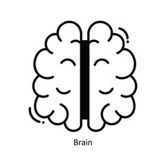 Brain doodle Icon Design illustration. School and Study Symbol on White background EPS 10 File 