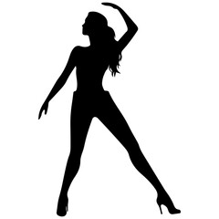 Silhouettes of beautiful girl