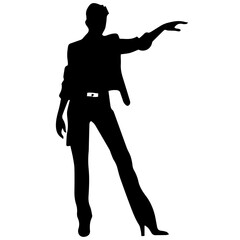 Silhouettes of beautiful girl