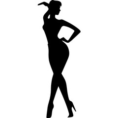 Silhouettes of beautiful girl