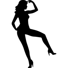 Fototapeta premium Silhouettes of beautiful girl