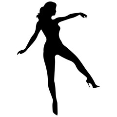 Silhouettes of beautiful girl