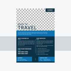 Vertical Adventure Travel agency flyer design template