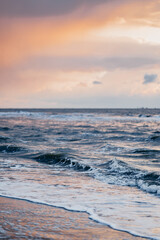 Fototapeta na wymiar Sunset at the beach in Noordwijk