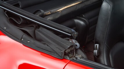 Convertible top of a car down