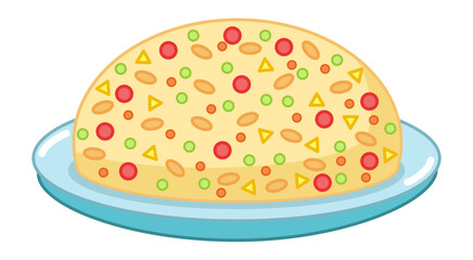 fried rice cartoon. Vector illustration.