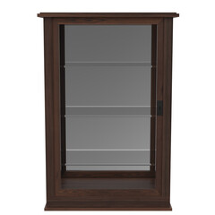 3D rendering illustration of a wooden display cabinet