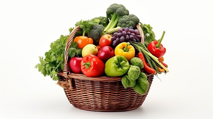 vegetables in a basket isolated