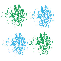 Rainbow colors watercolor paint stains vector backgrounds set