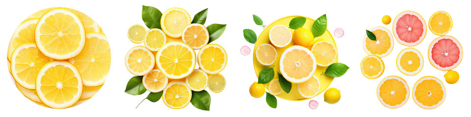 Obraz premium Lemon fruits transparent background