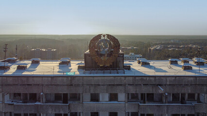 Winter view of abandoned city Pripyat.