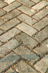 Close up of stone walkway in the park. Abstract background.