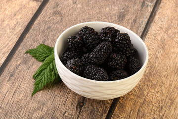 Natural organic blackberry in the bowl