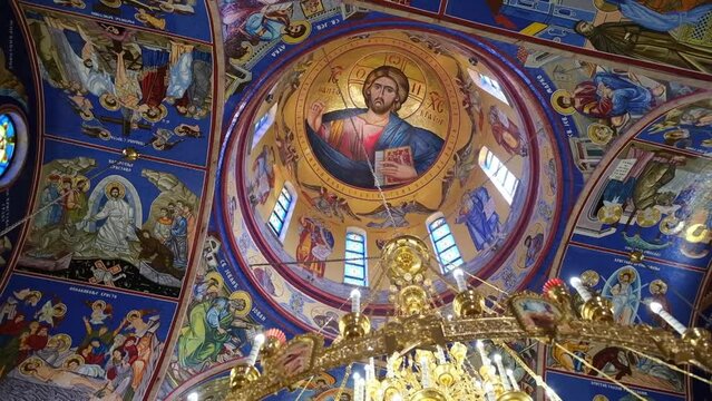 interior of the serbian russian orthodox church  