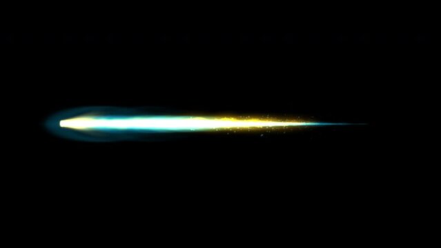 Anime styled rocket exhaust or ionic propulsion video, 4k with alpha channel for transparent background and simple compositing