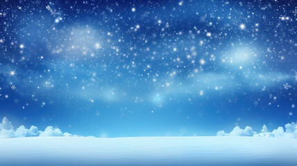 Obraz premium Seamless blue Christmas background with falling snow