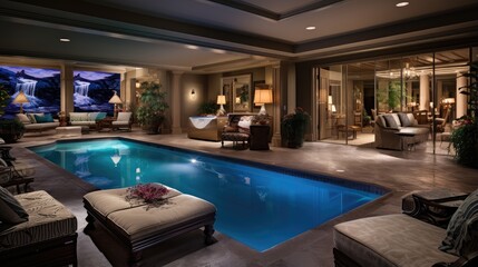 Luxurious villa indoor swimming pool