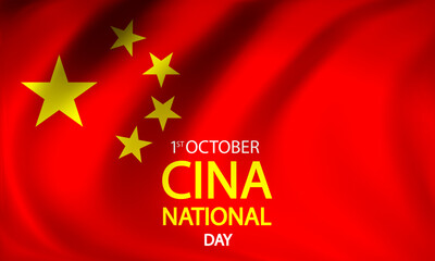 China national day flag, vector art illustration.