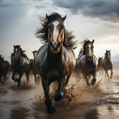 Equestrian Rarity: One in a Hundred Horses. Generative AI - obrazy, fototapety, plakaty
