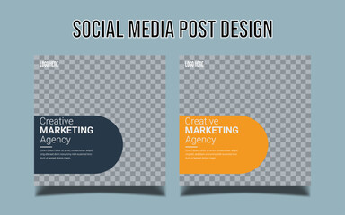 Digital business marketing banner for social media post template