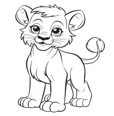 simple lion coloring page for kids