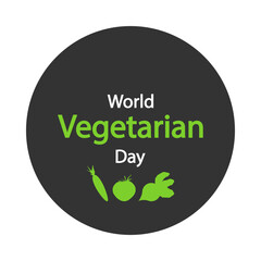 Vegetarian Day World banner typography, vector art illustration.