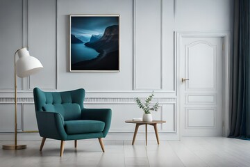 modern living room with sofa - obrazy, fototapety, plakaty