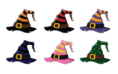 set of halloween caps in different colors