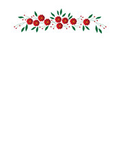 border with red flowers