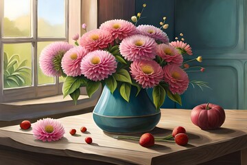 still life with flowers