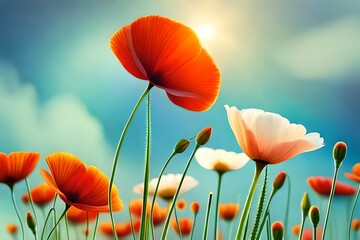 poppy flowers in the field