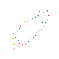 Happy Triangle Carnaval Vector White Background.