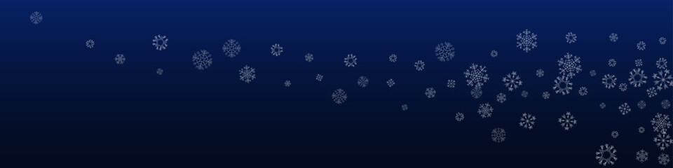 Gray Snow Vector Blue Panoramic Background.