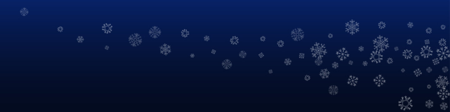 Gray Snow Vector Blue Panoramic Background.